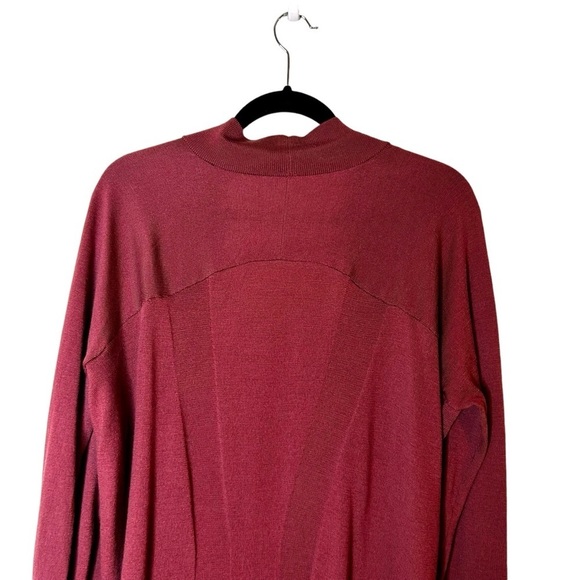 Lululemon Blissful Zen Sweater-So Merlot- Merino Wool Open Cardigan- Size 8 - Picture 9 of 12